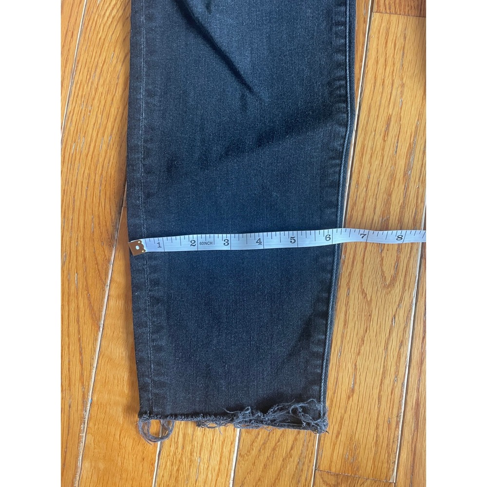 J Crew Jeans Womens Sz 32 Charcoal‎ Raw Hem Mid Rise Stretch Denim Straight - Picture 2 of 9